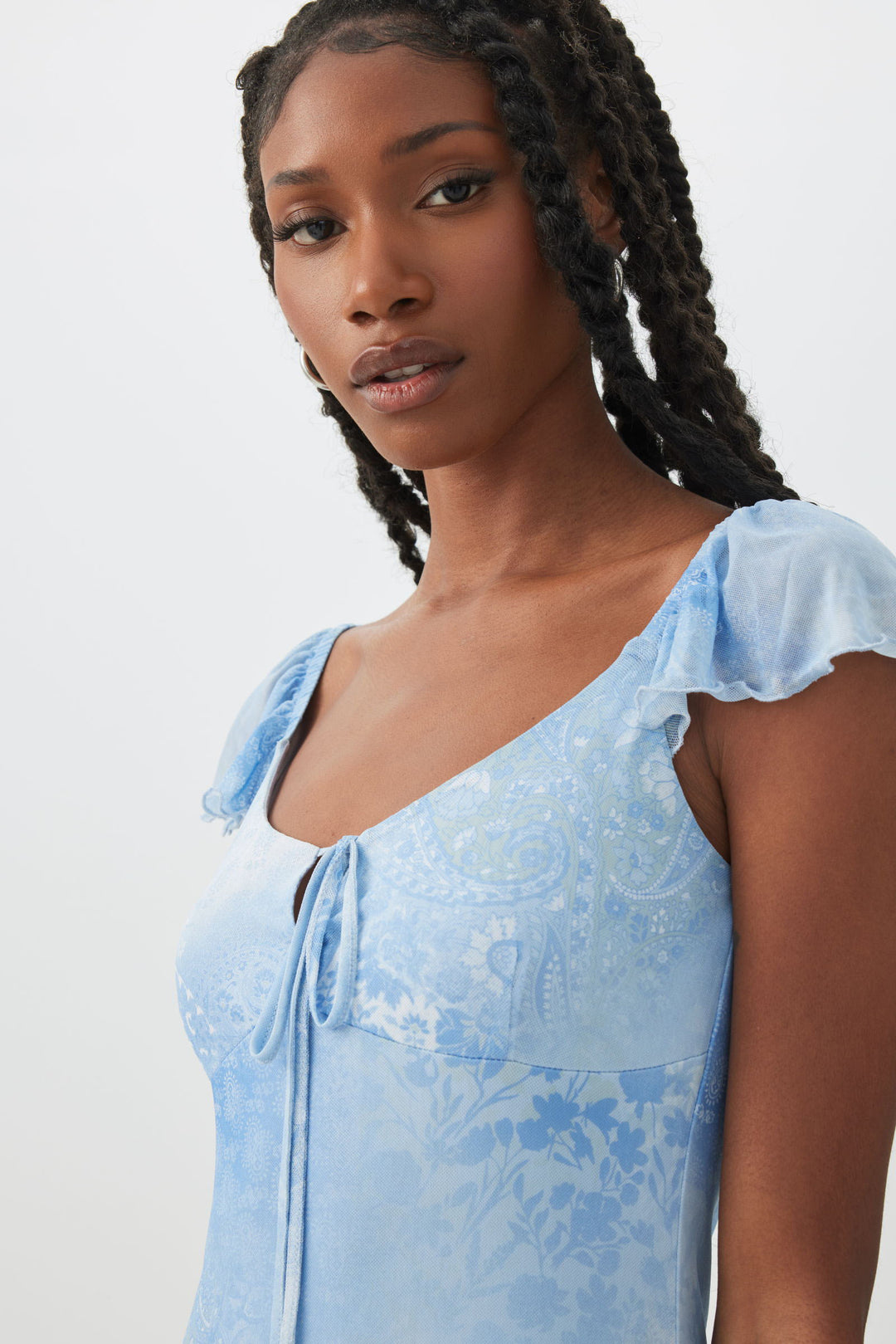 Mesh Midi Dress with Slit