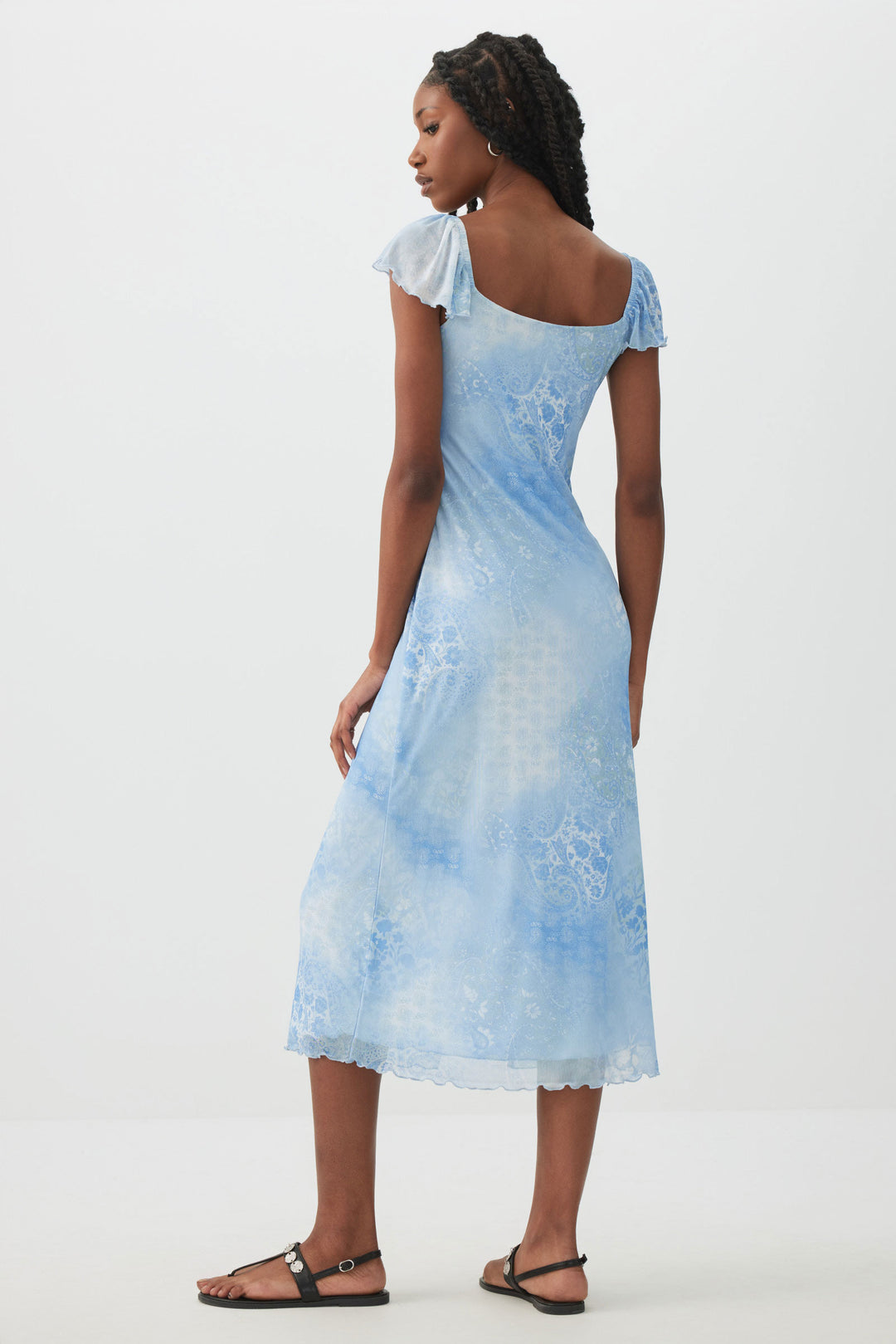 Mesh Midi Dress with Slit