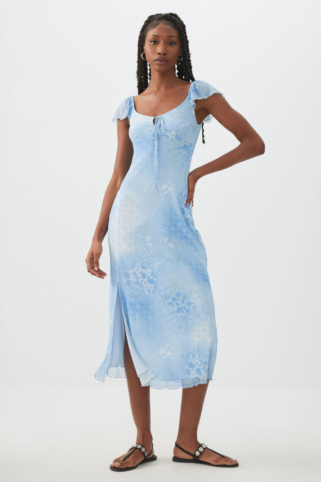 Mesh Midi Dress with Slit Ardene Mesh Midi Dress with Slit Ardene