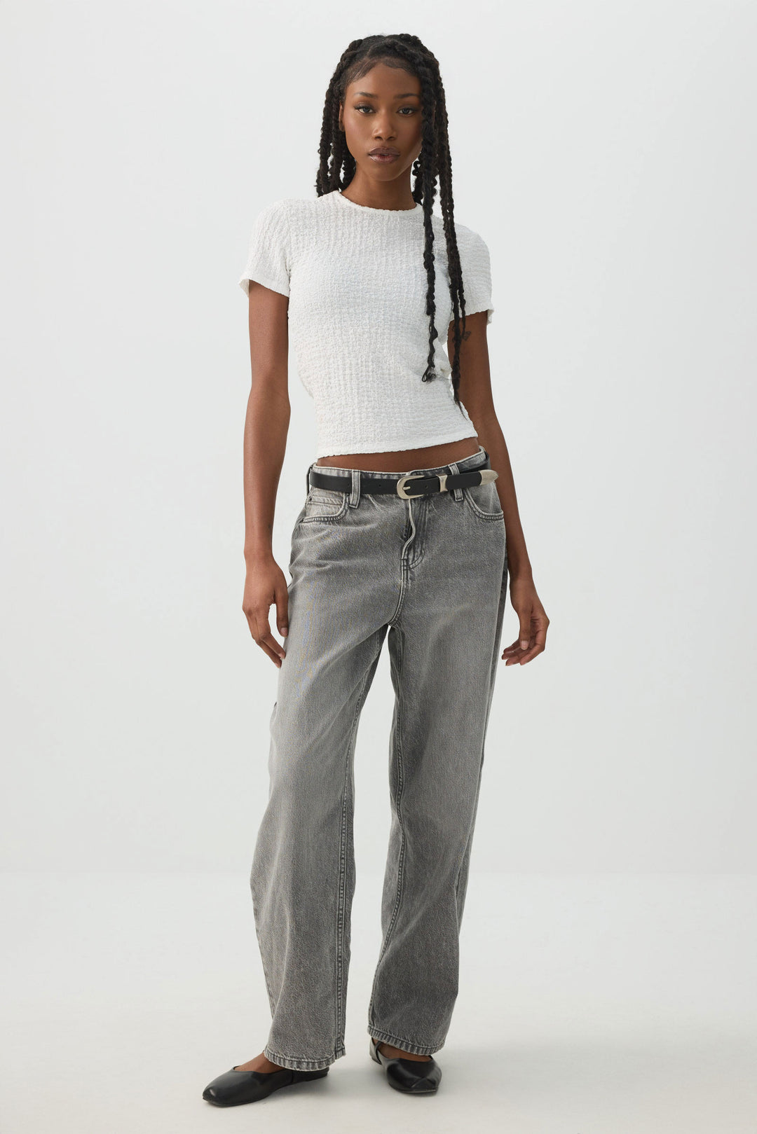 Textured Knit Short Sleeve T-Shirt