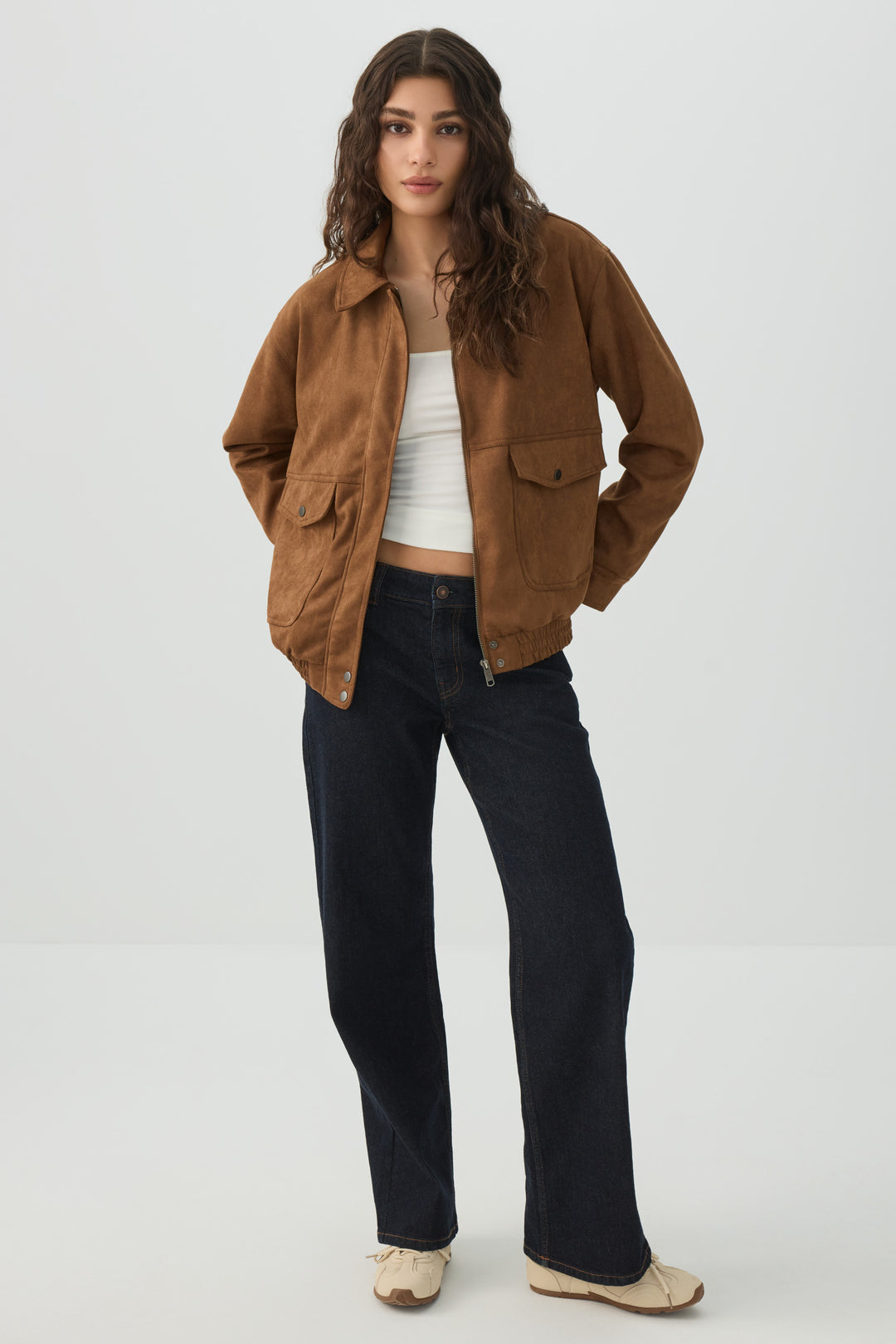 Faux Suede Oversized Jacket