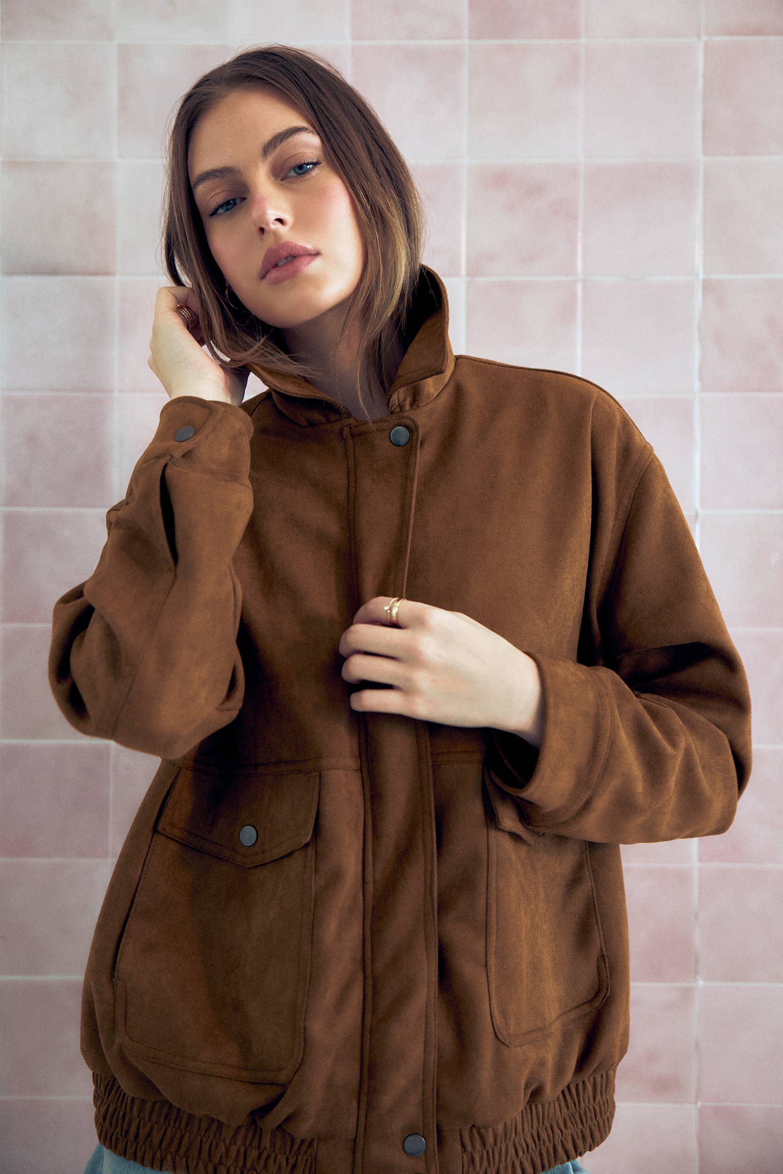 EAPHI CLASSIC WAVE JACKET ー FAUX SUEDE Faux Suede Oversized Jacket – Ardene