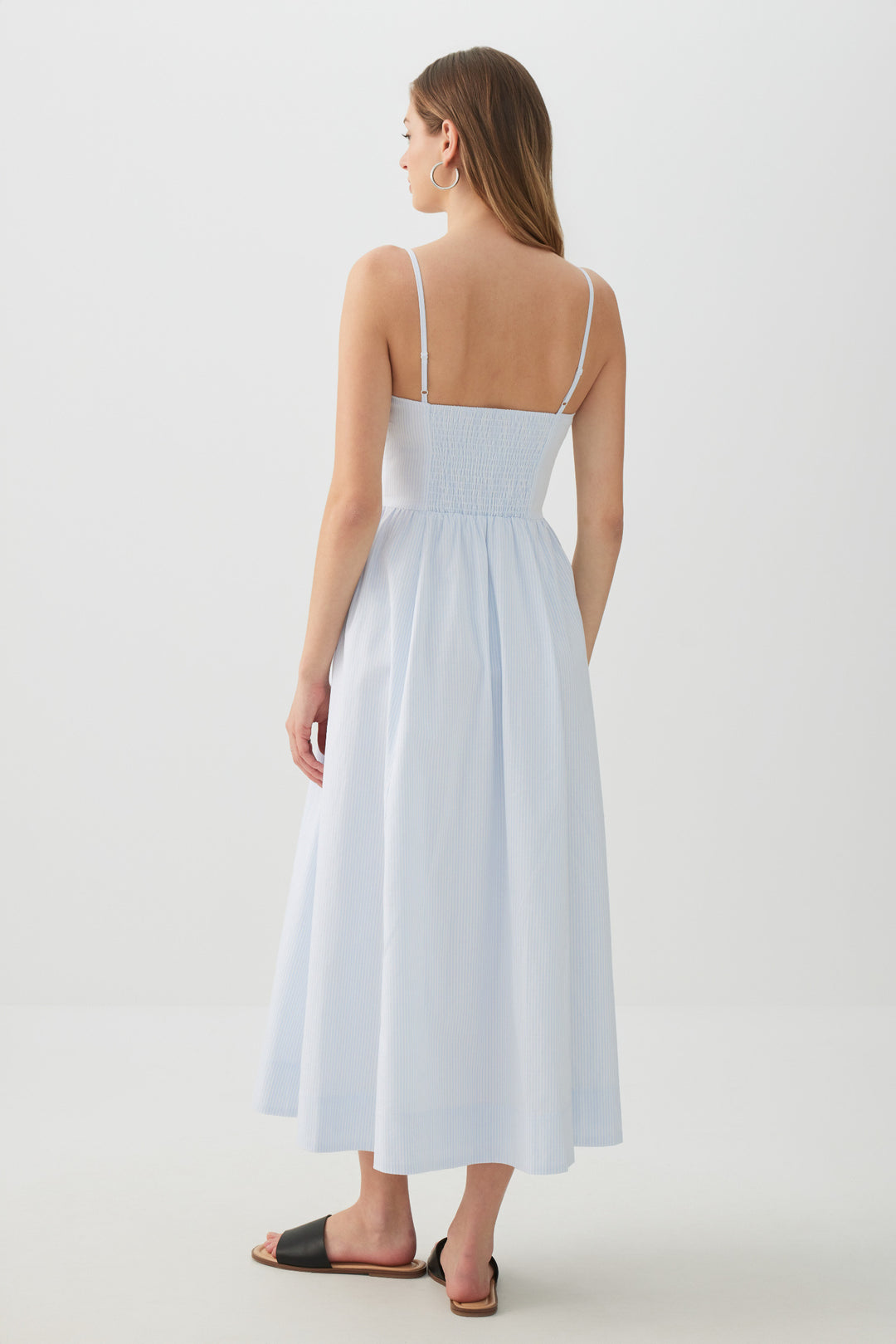 Poplin V-Neck Maxi Dress