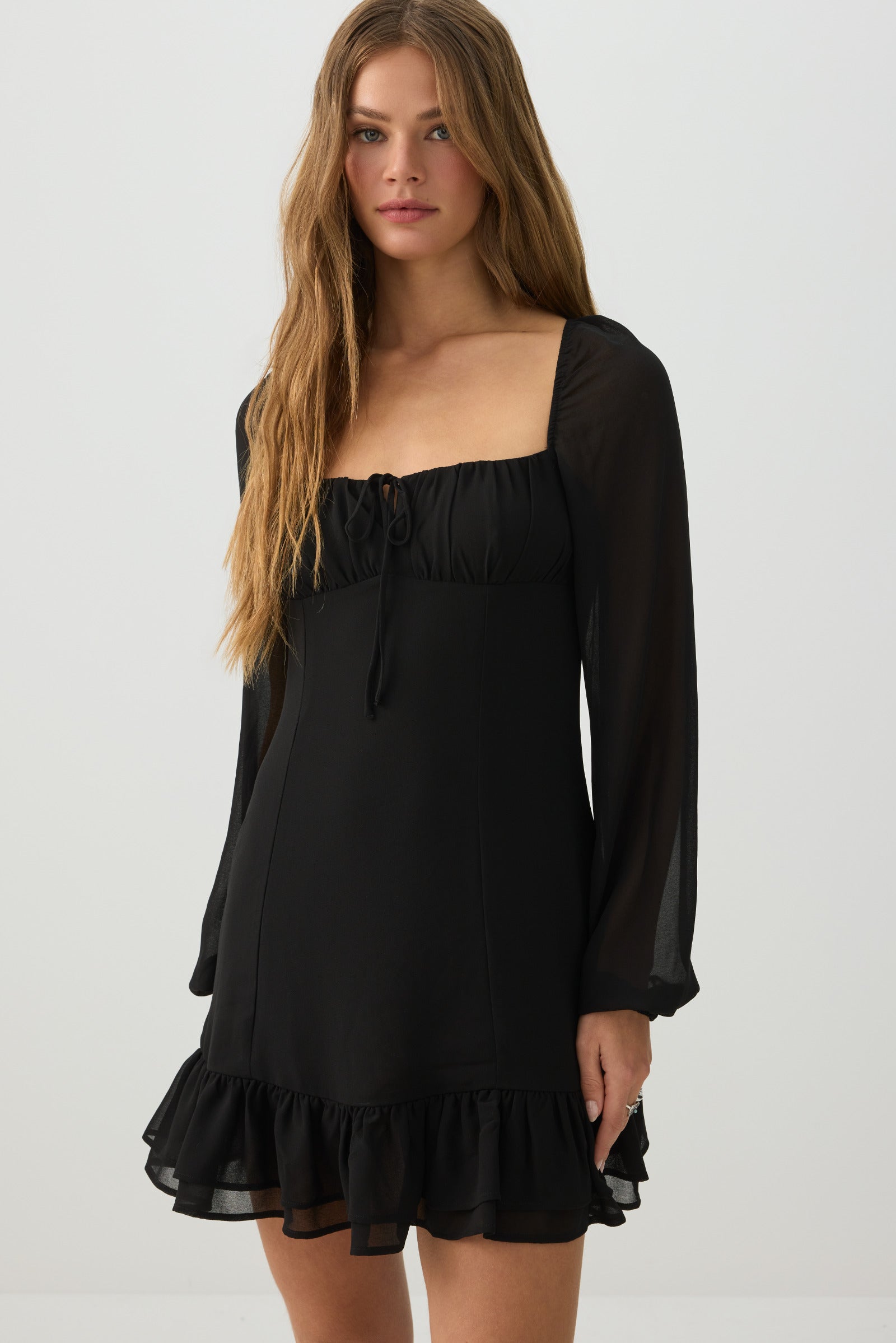 Chiffon Long Sleeve Mini Dress – Ardene