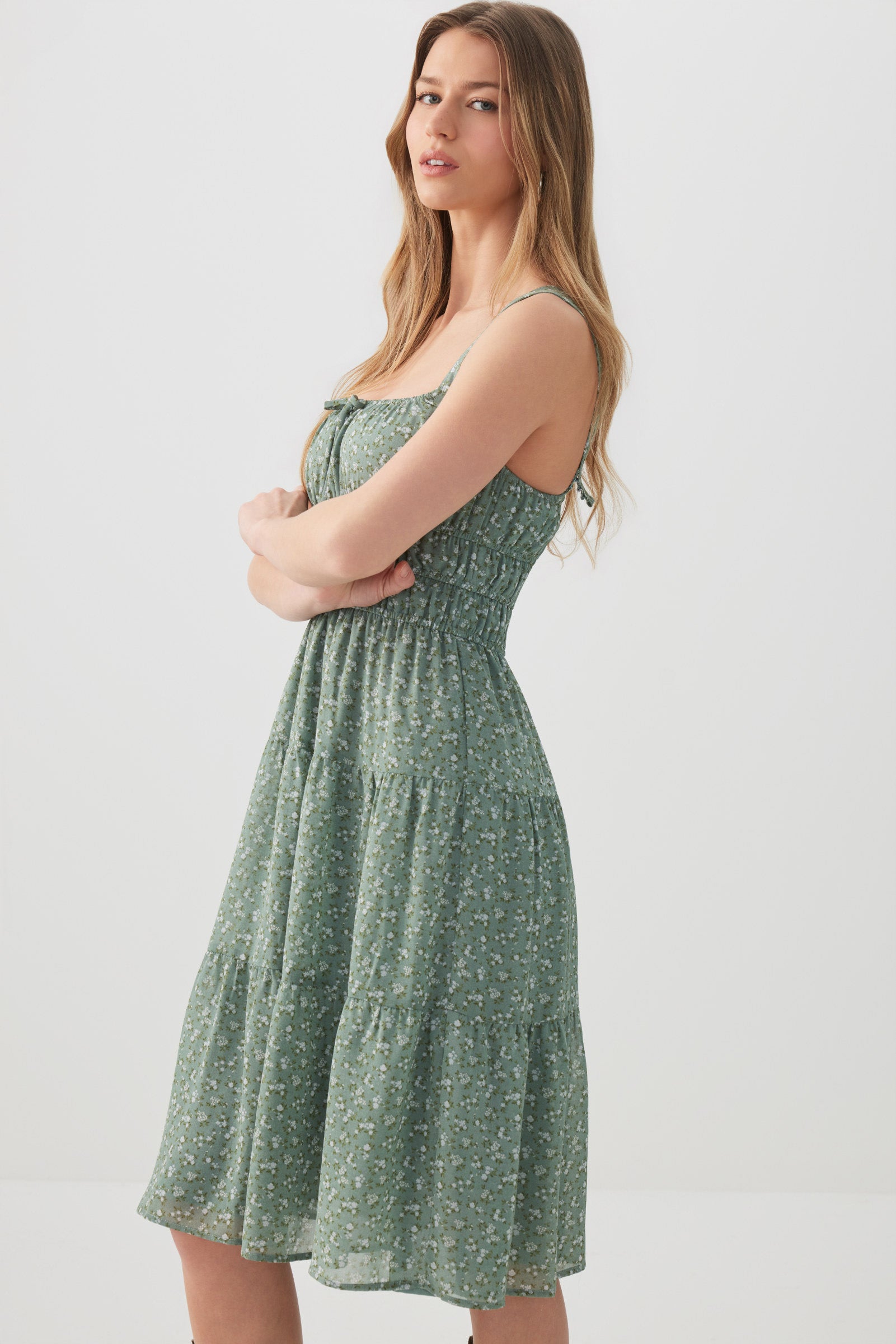 Chiffon Midi Tiered Dress – Ardene
