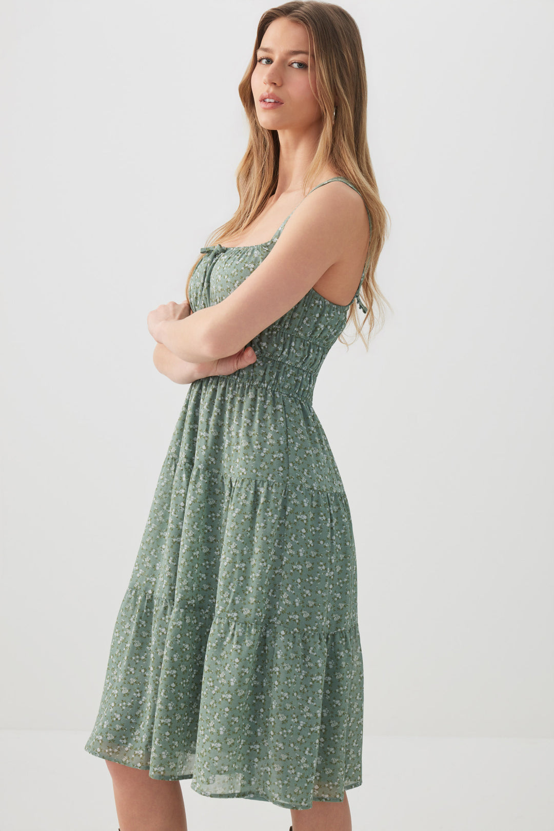 adore sunsets midi dress green Easy to Adore Dress Wild Oak Boutique