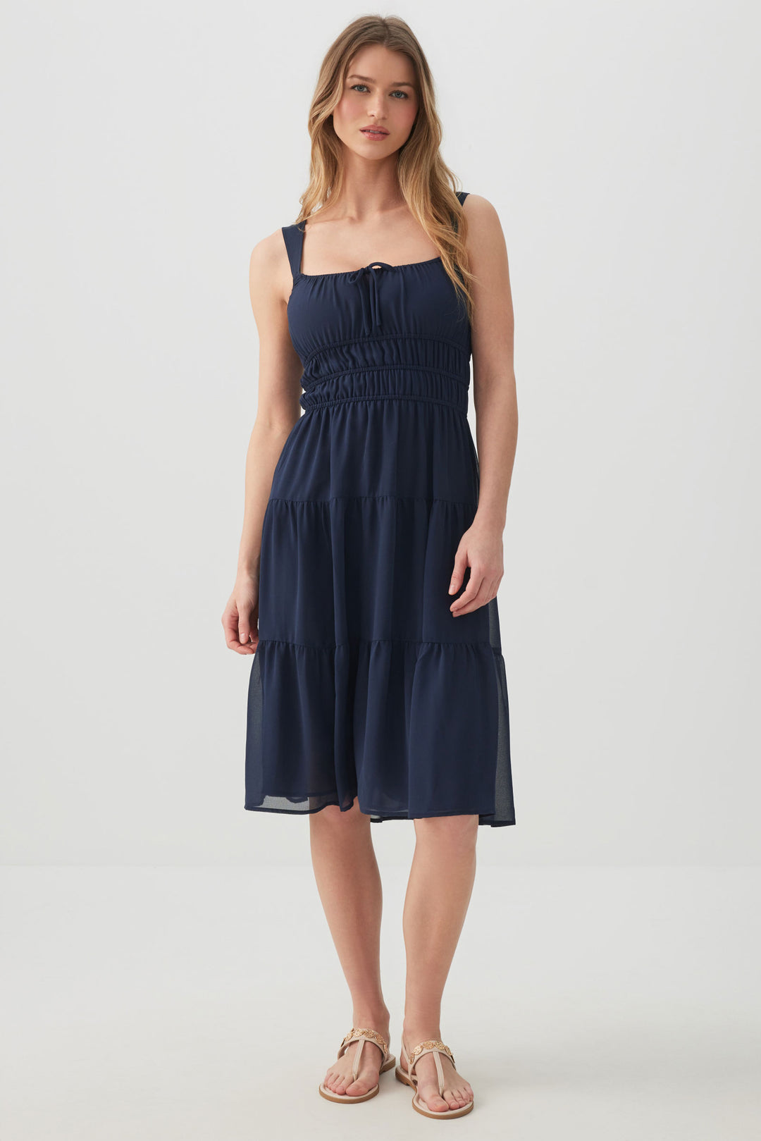 Chiffon Midi Tiered Dress