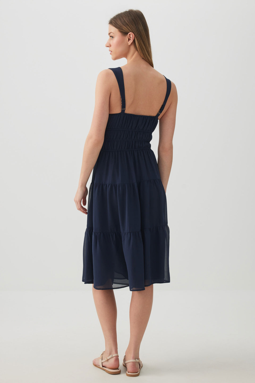 Chiffon Midi Tiered Dress