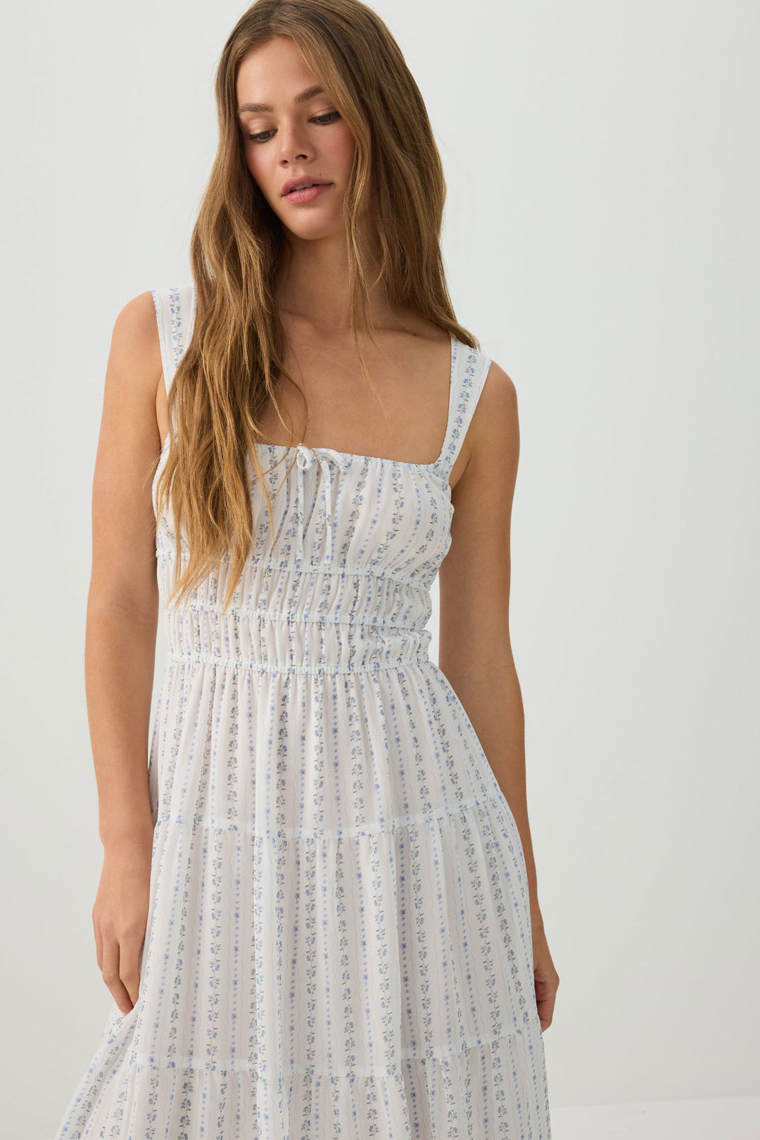 Chiffon Midi Tiered Dress