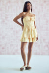 Smocked Strapless Mini Dress