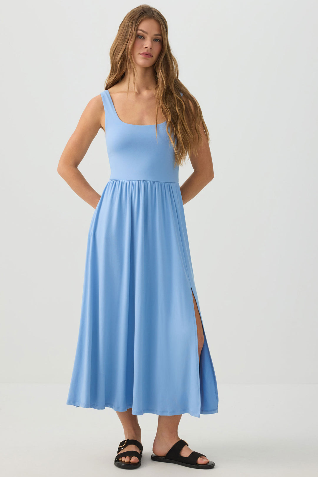 Ardene Women's Viral Knit Dress in Medium Blue | Size XS | Polyester/Elastane Ardene Women's Viral Knit Dress in Medium Blue | Size XS | Polyester/Elastane