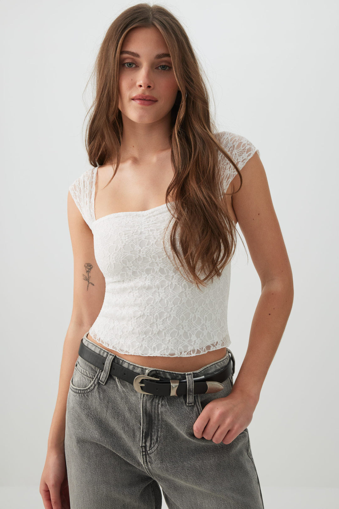 Ruched Lace Top