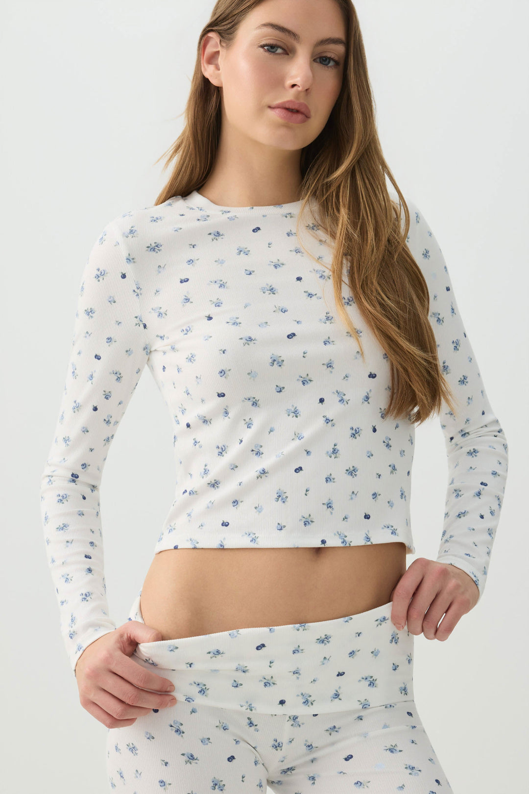 Fruit Print Super Soft Rib PJ Top
