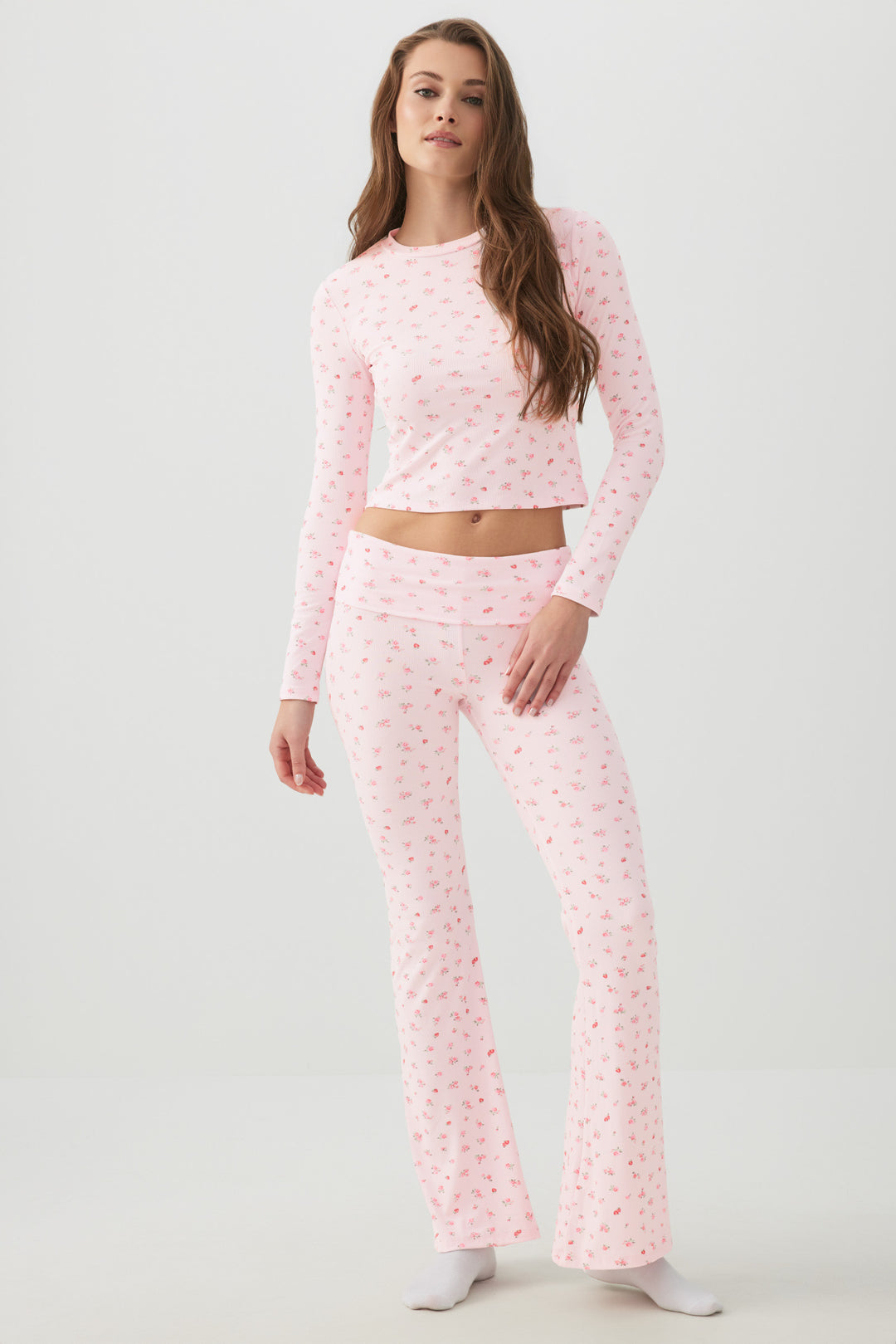 Fruit Print Super Soft Rib PJ Top