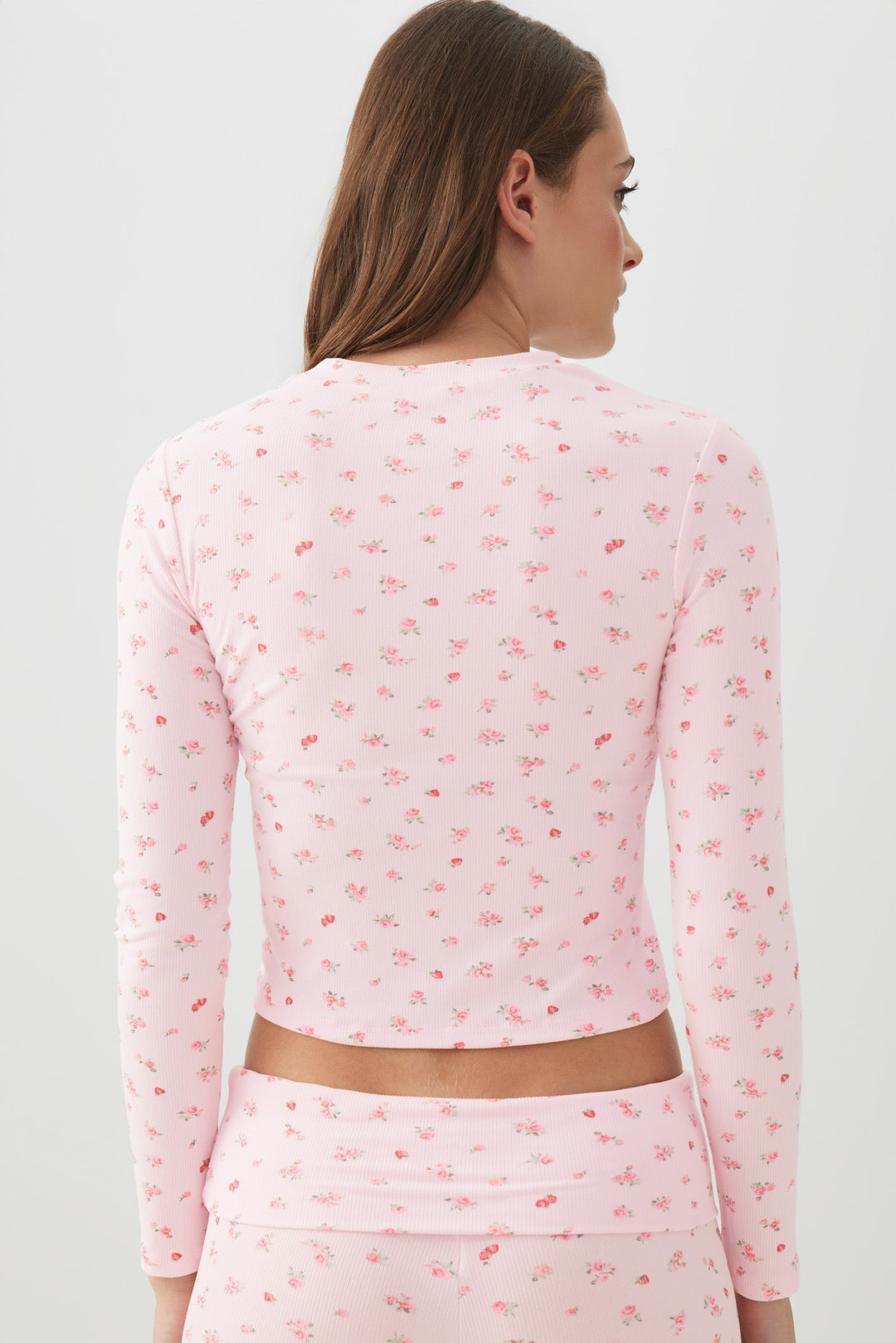 Fruit Print Super Soft Rib PJ Top