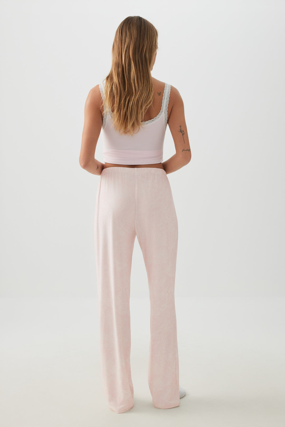 Pantalon de pyjama jambe droite en tissu HUSHKNIT