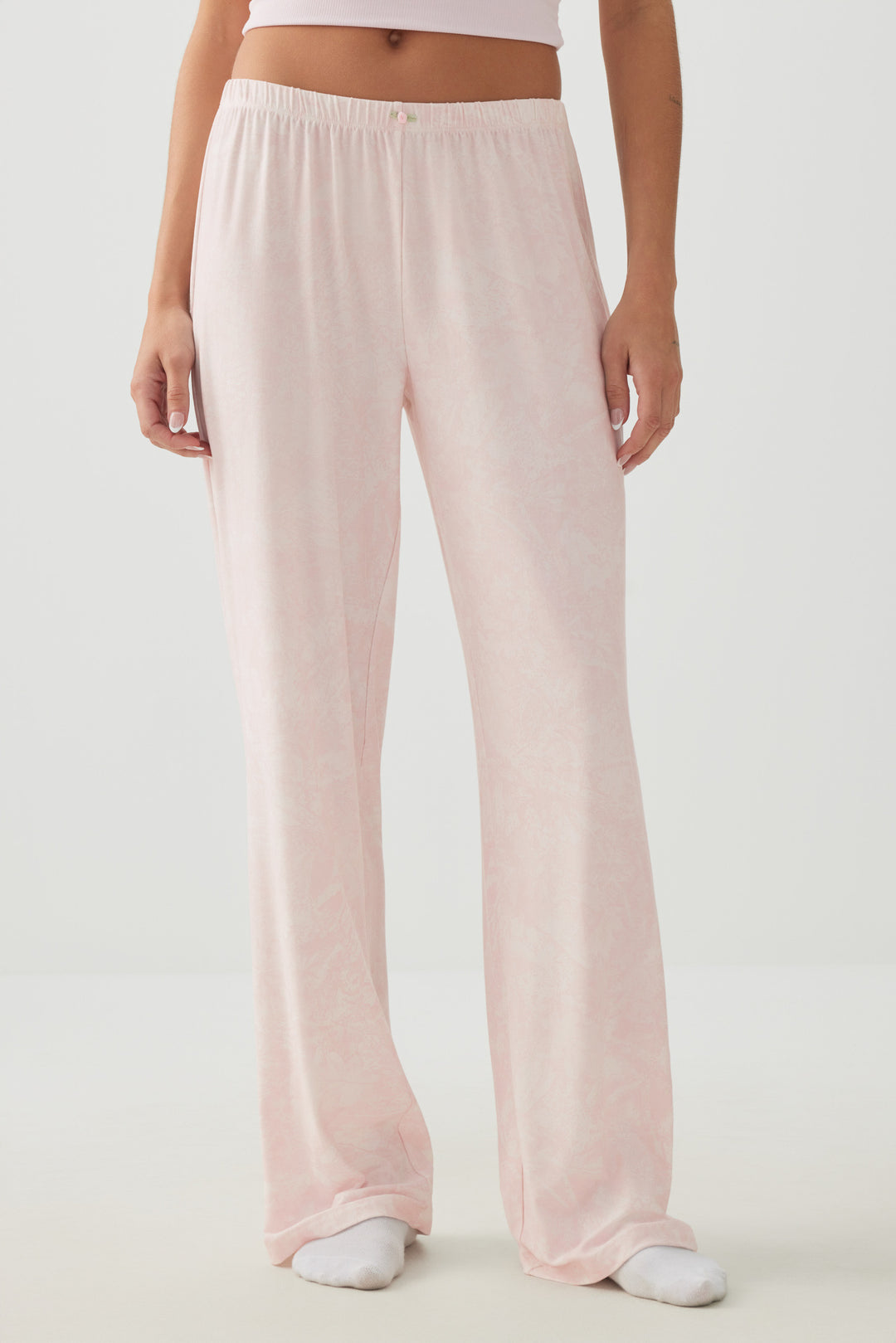 Pantalon de pyjama jambe droite en tissu HUSHKNIT