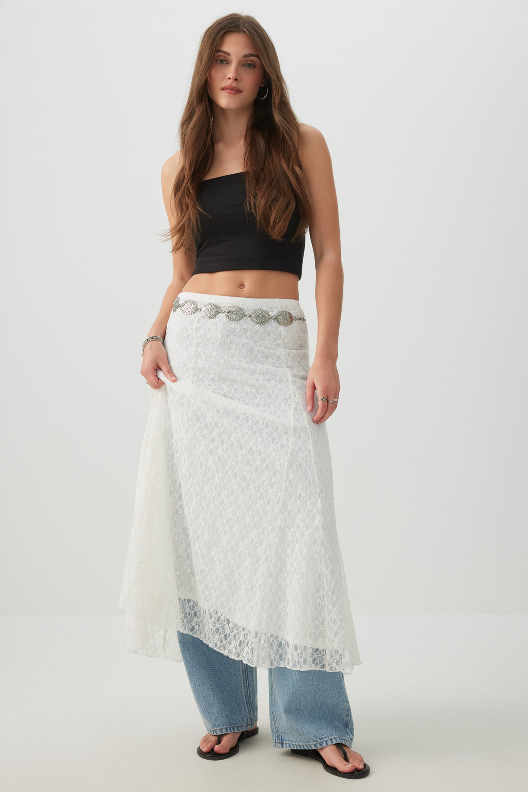 Jupe maxi en dentelle