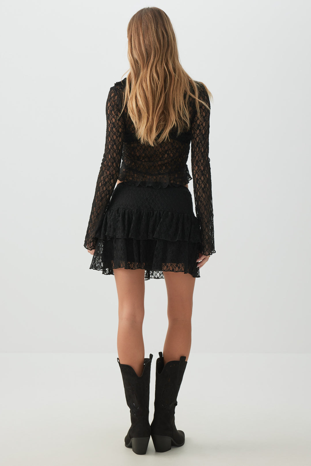 Lace Tiered Micro Skirt