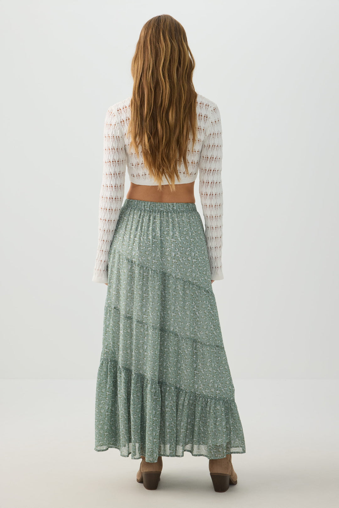 Chiffon Tiered Maxi Skirt
