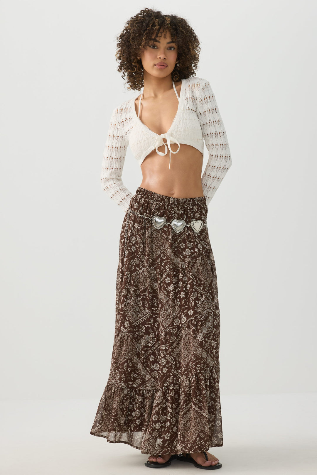 Chiffon Tiered Maxi Skirt