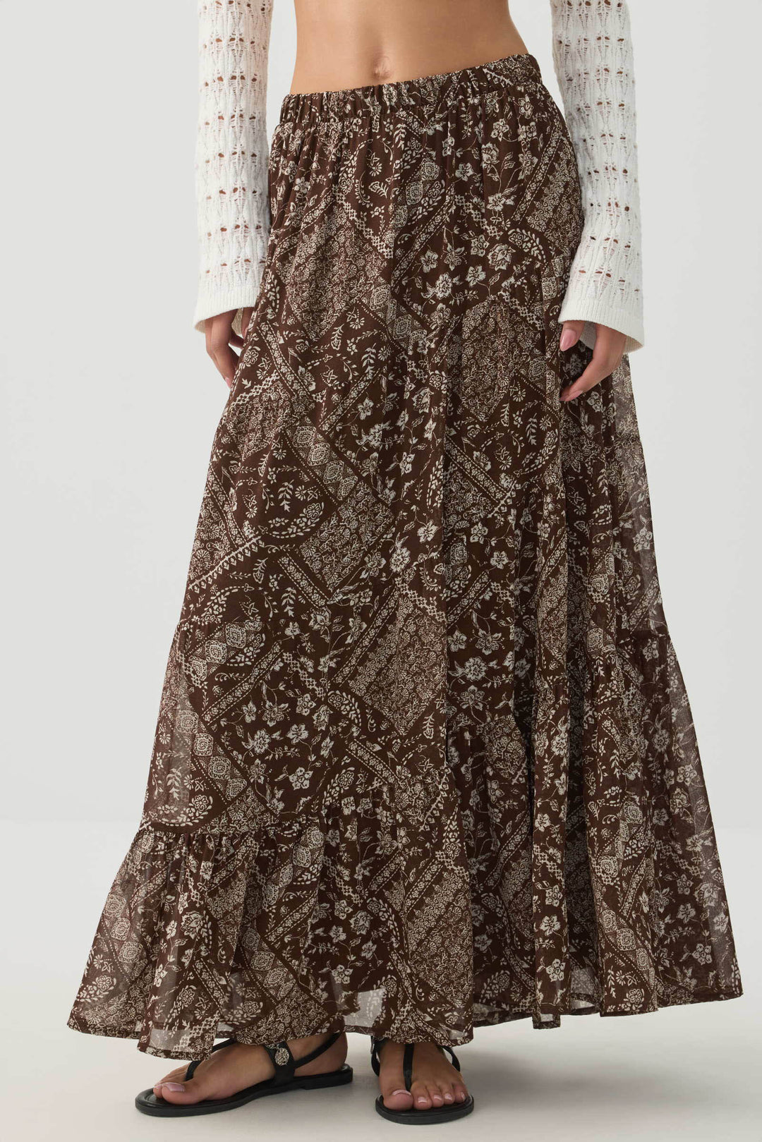 Chiffon Tiered Maxi Skirt