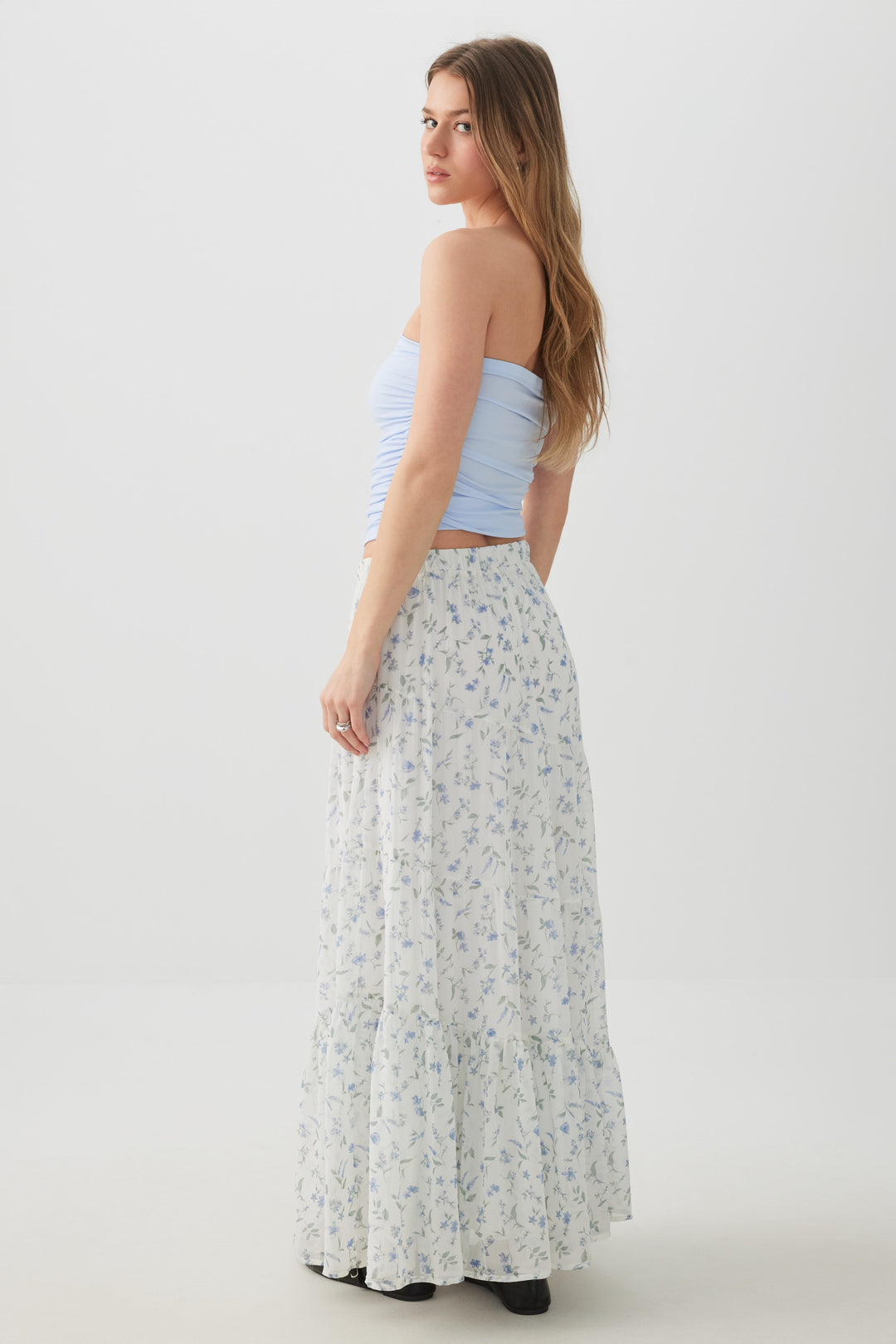Chiffon Tiered Maxi Skirt