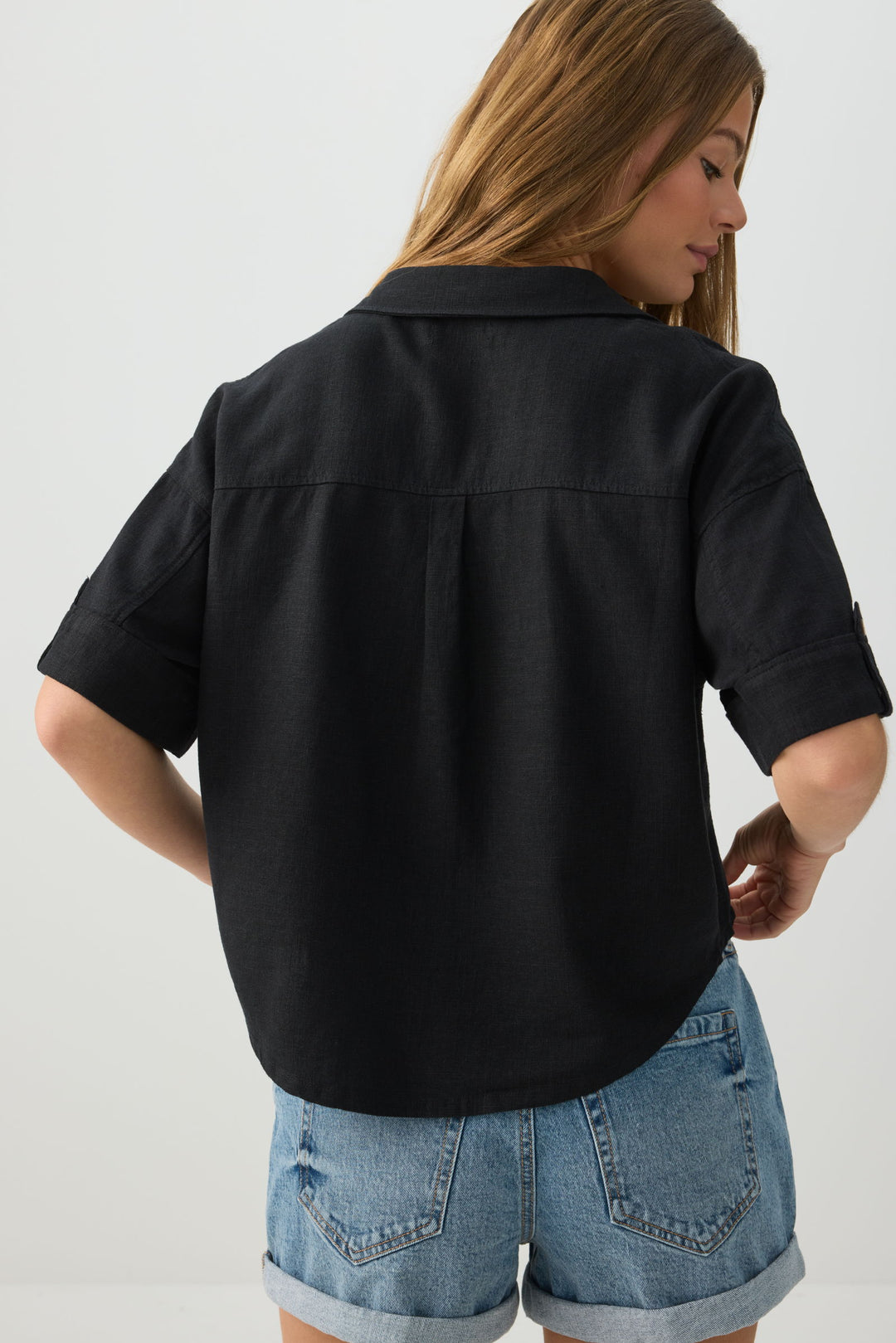 Linen Blend Utility Shirt