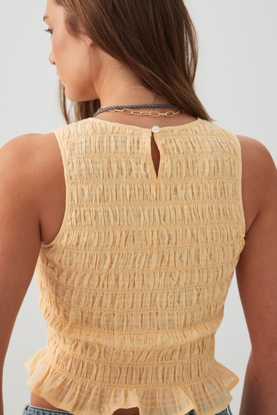 Smocked Crop Tank Top