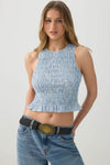 Smocked Crop Tank Top