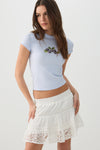 Crochet Trim Mini Skirt