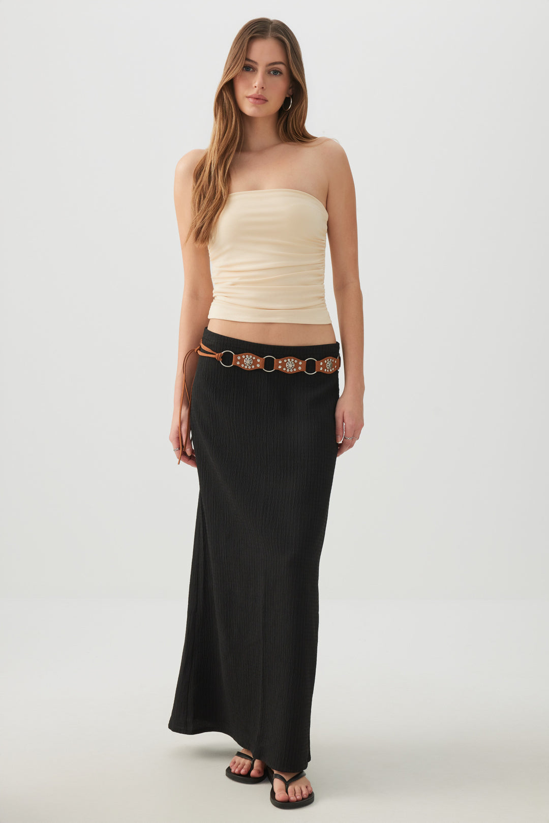 Jupe droite maxi