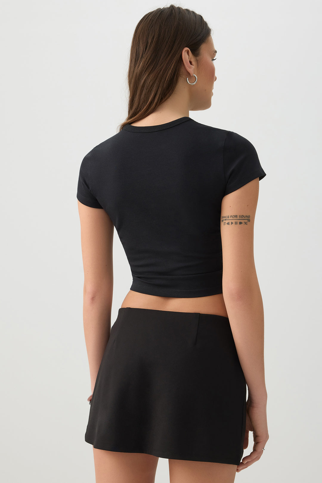 Basic Crop Cap Sleeve T-Shirt