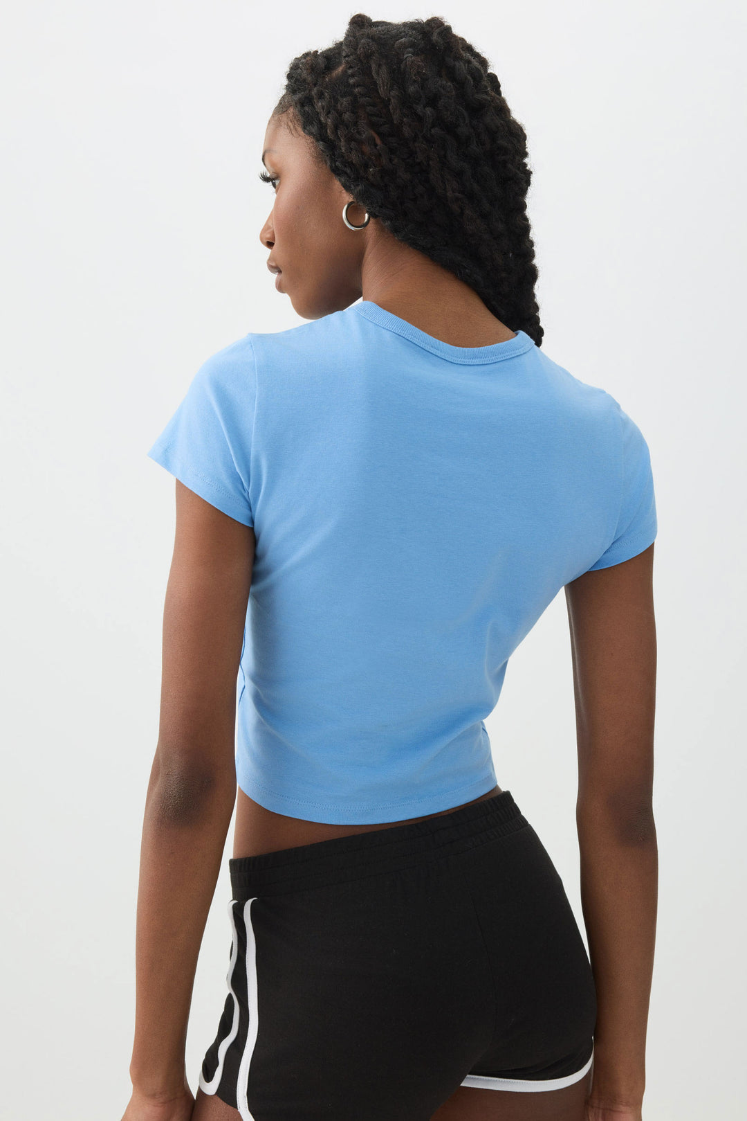 Basic Crop Cap Sleeve T-Shirt