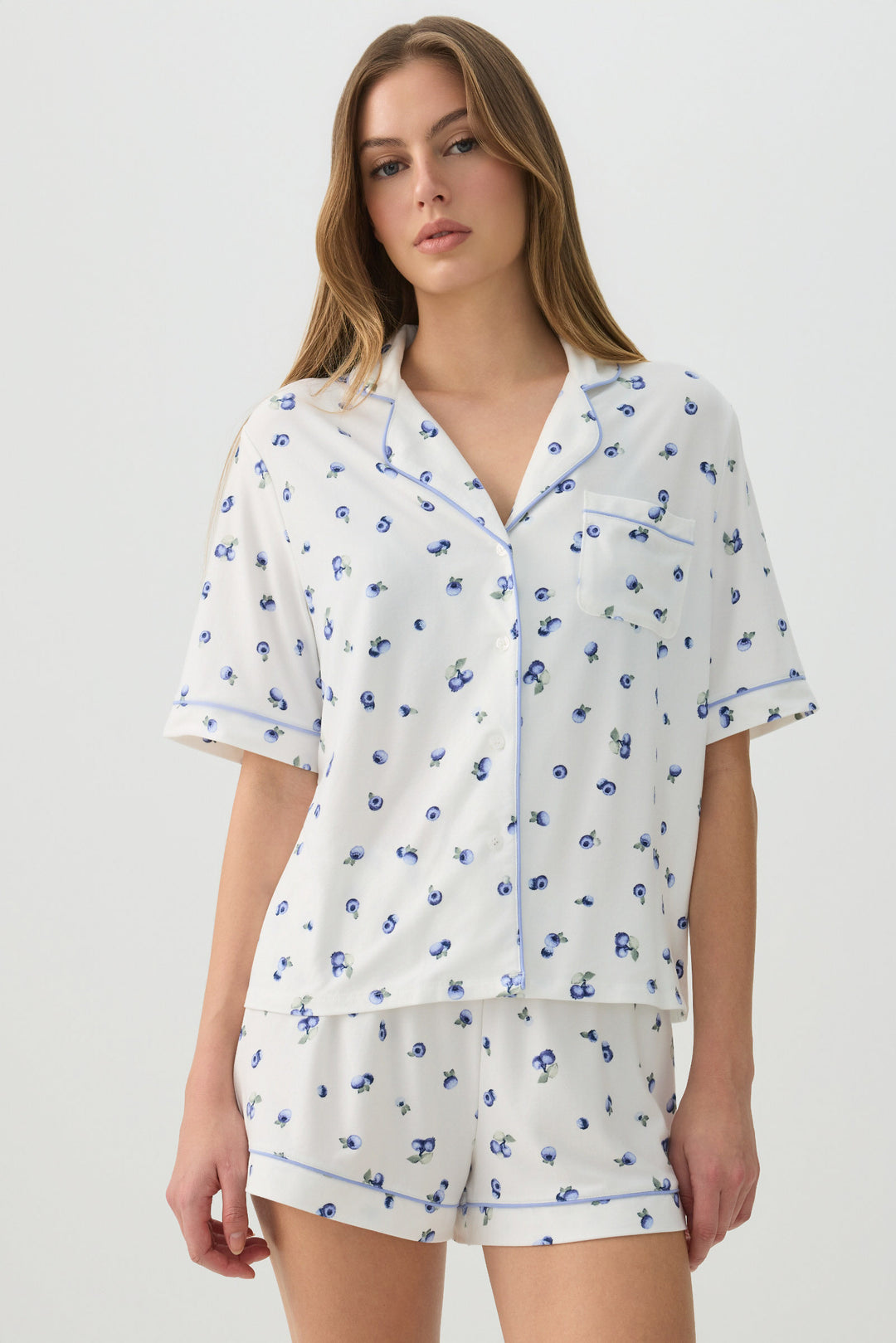 HUSHKNIT Notch Collar PJ Set