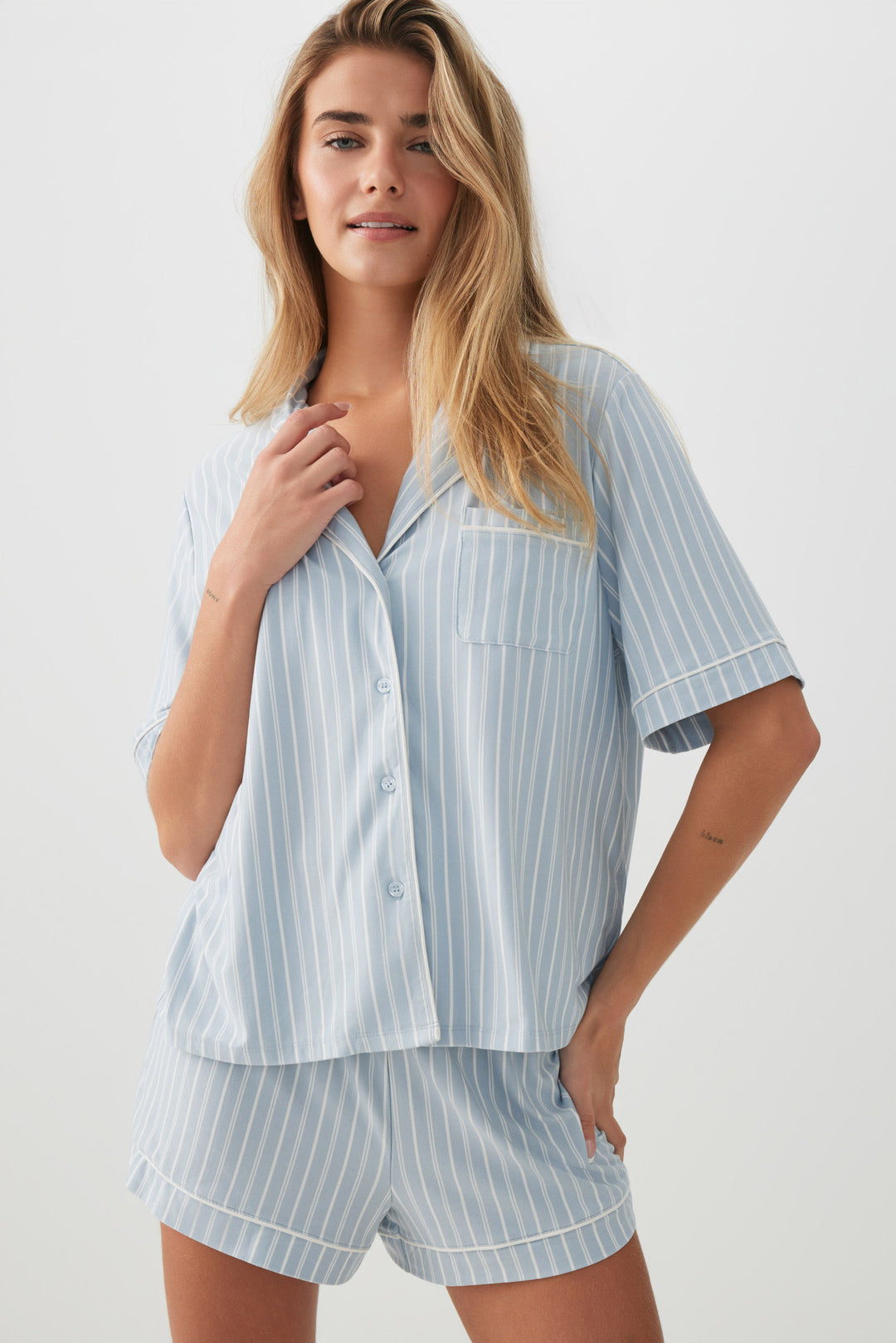 HUSHKNIT Notch Collar PJ Set