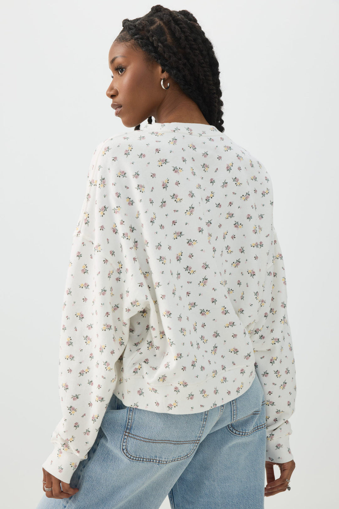 Printed French Terry Crew Neck Sweatshirt