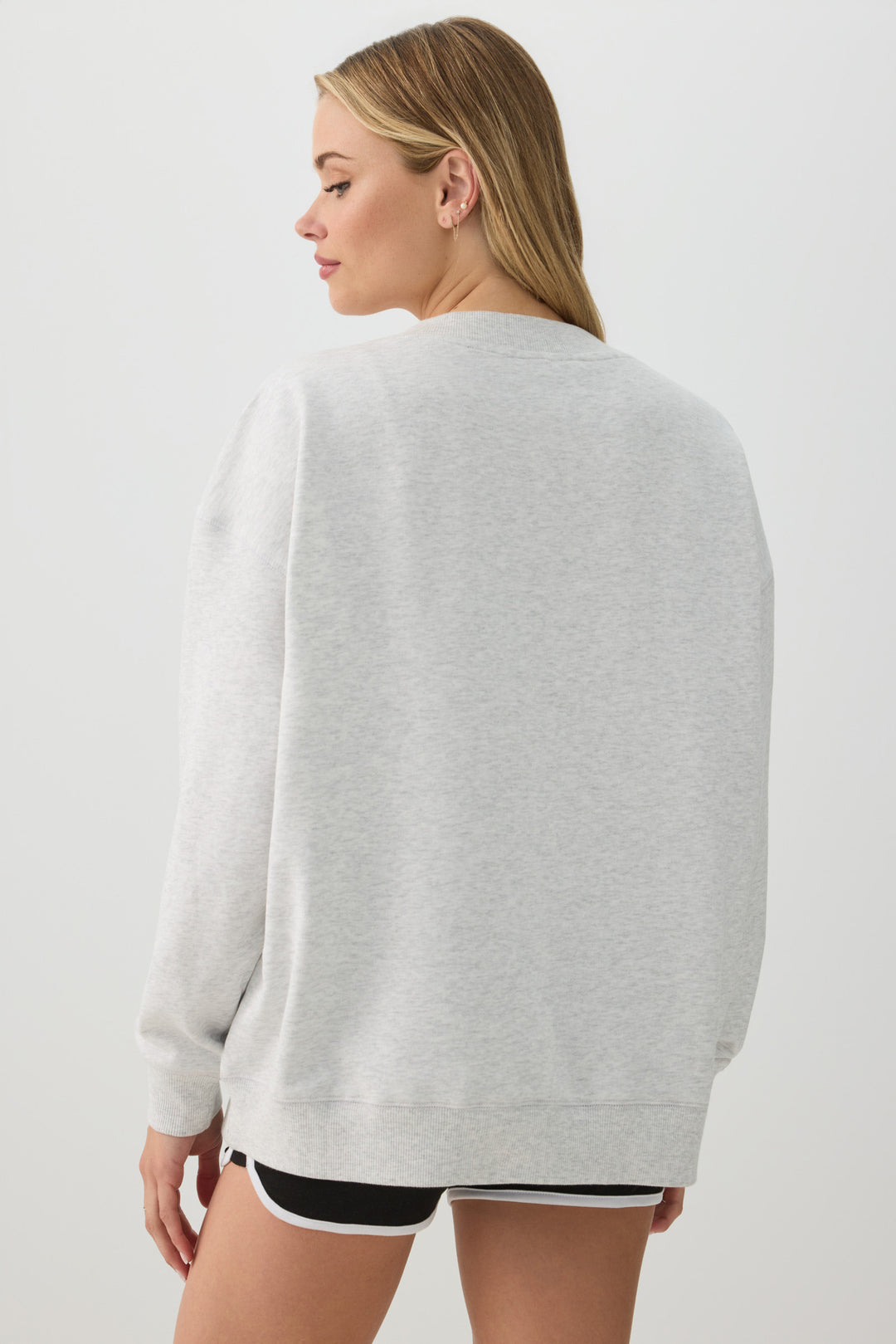 French Terry Oversized V-Neck Sweatshirt