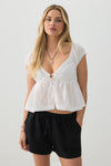 Linen Blend Mid Rise Shorts