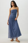 Dropped Waist Mesh Tube Dress