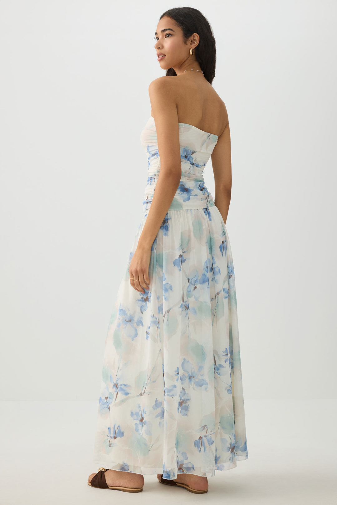 Dropped Waist Mesh Tube Dress