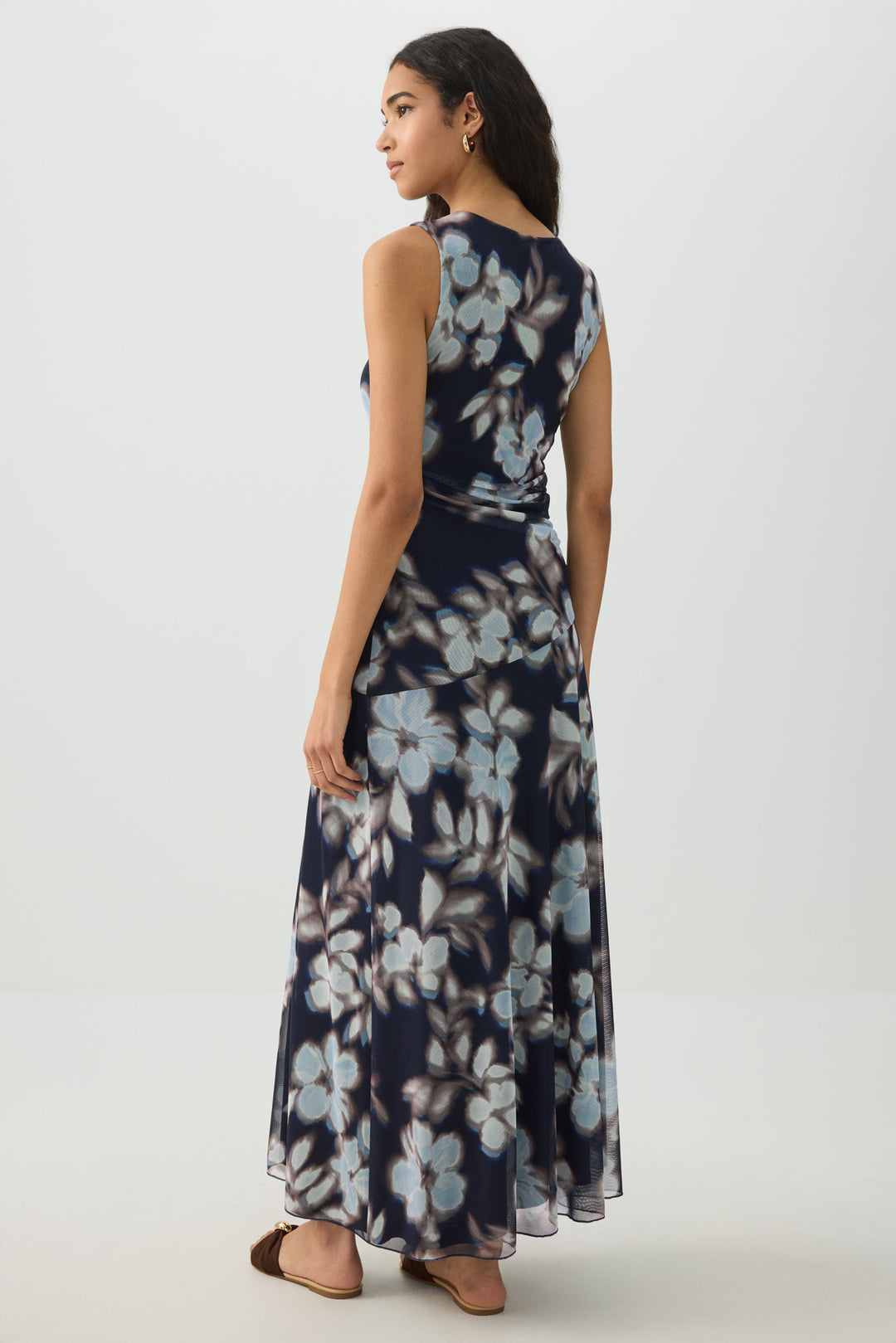 High Neck Mesh Flowy Dress