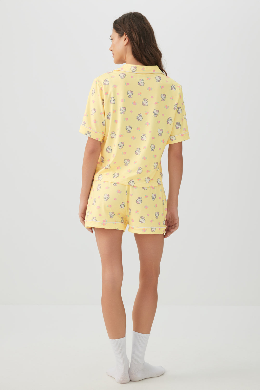 Printed Notch Collar Pajama Set