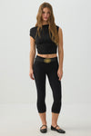 Lace Trim 3/4 Leggings