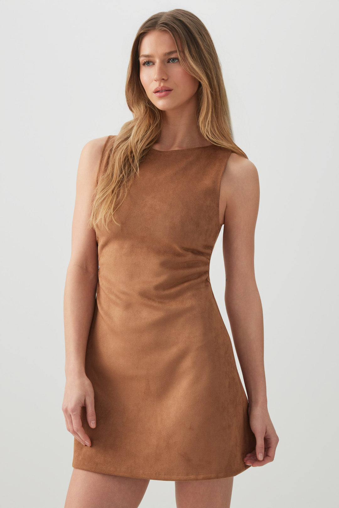 Faux Suede Mini Dress