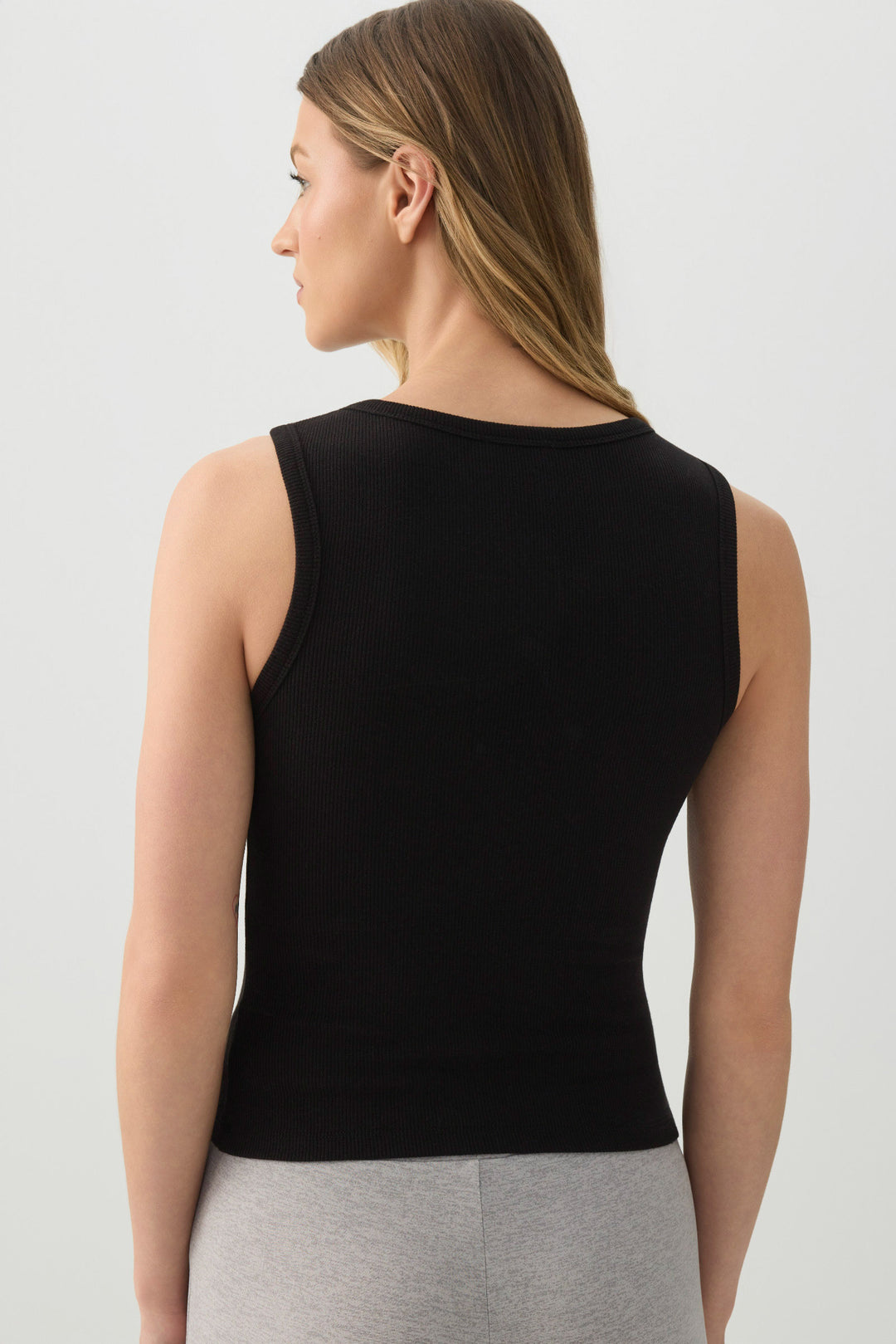 Basic Rib High Neck Tank Top