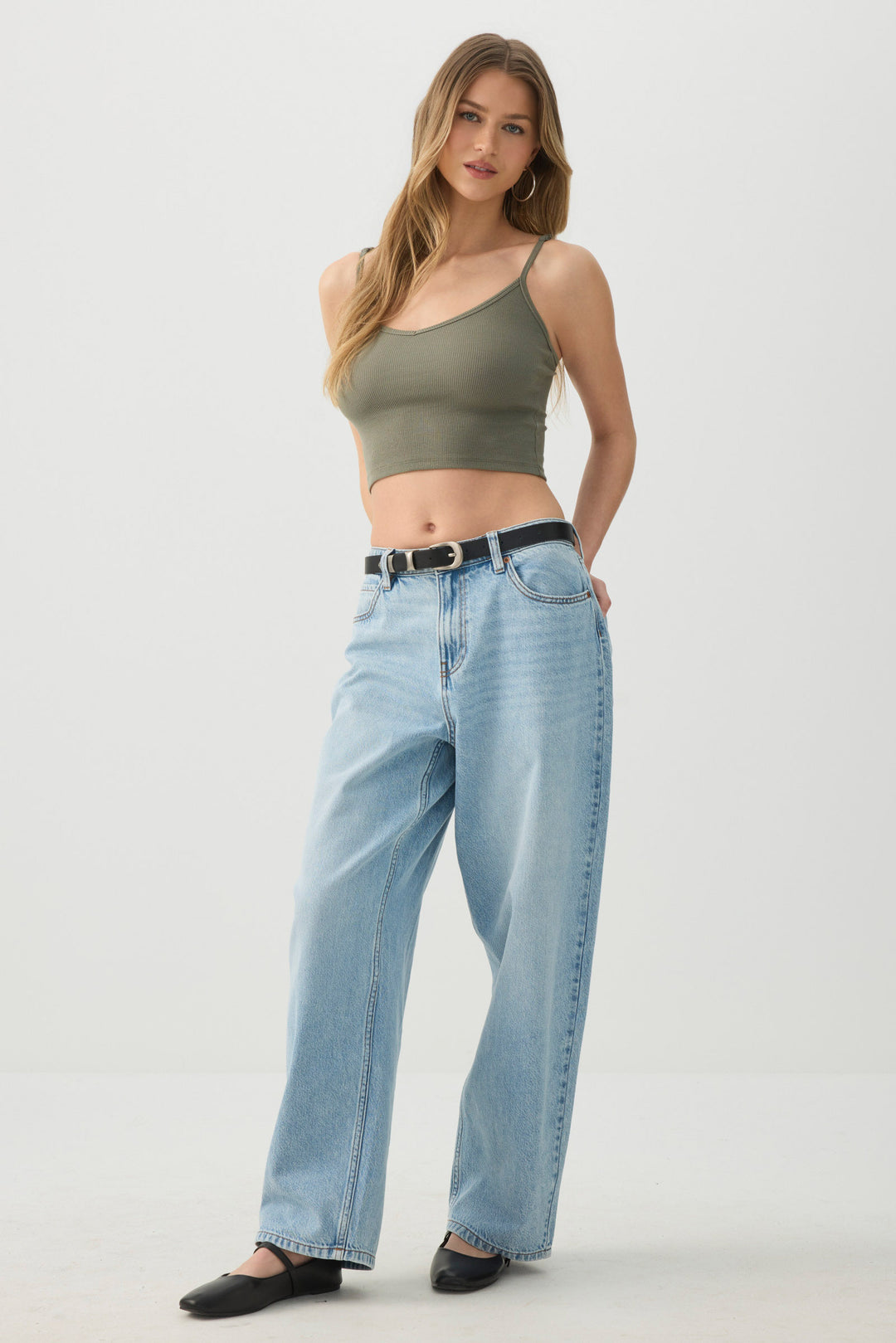 Basic Crop Tank Top with Adjustable Straps
