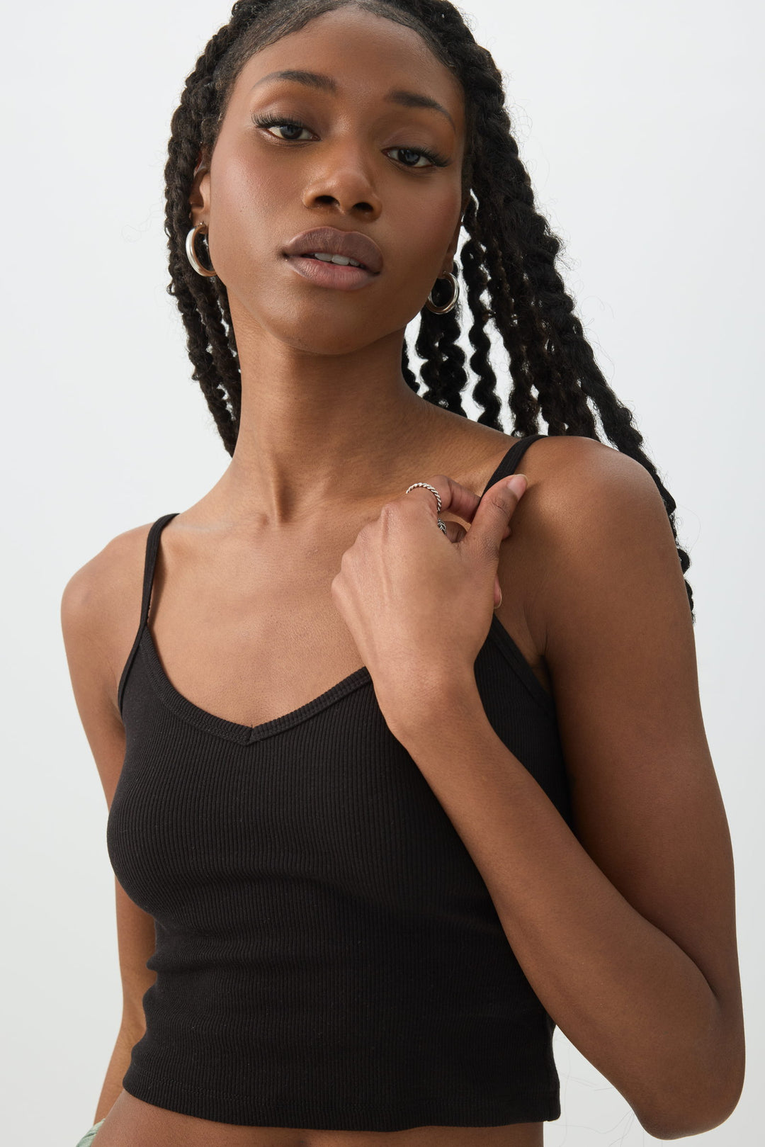 Basic Crop Tank Top with Adjustable Straps