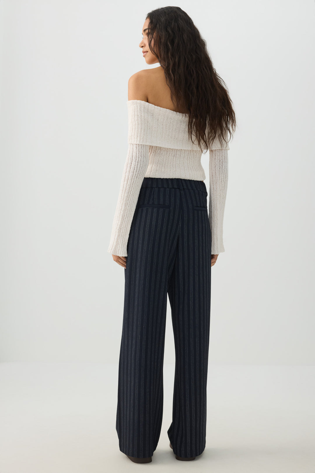 Pleated Pull On Wide Leg Trouser