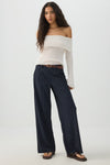 Pleated Pull On Wide Leg Trouser